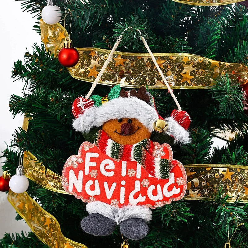 Christmas Tree Ornament Snowman Handmade Fabric Hanging Loop