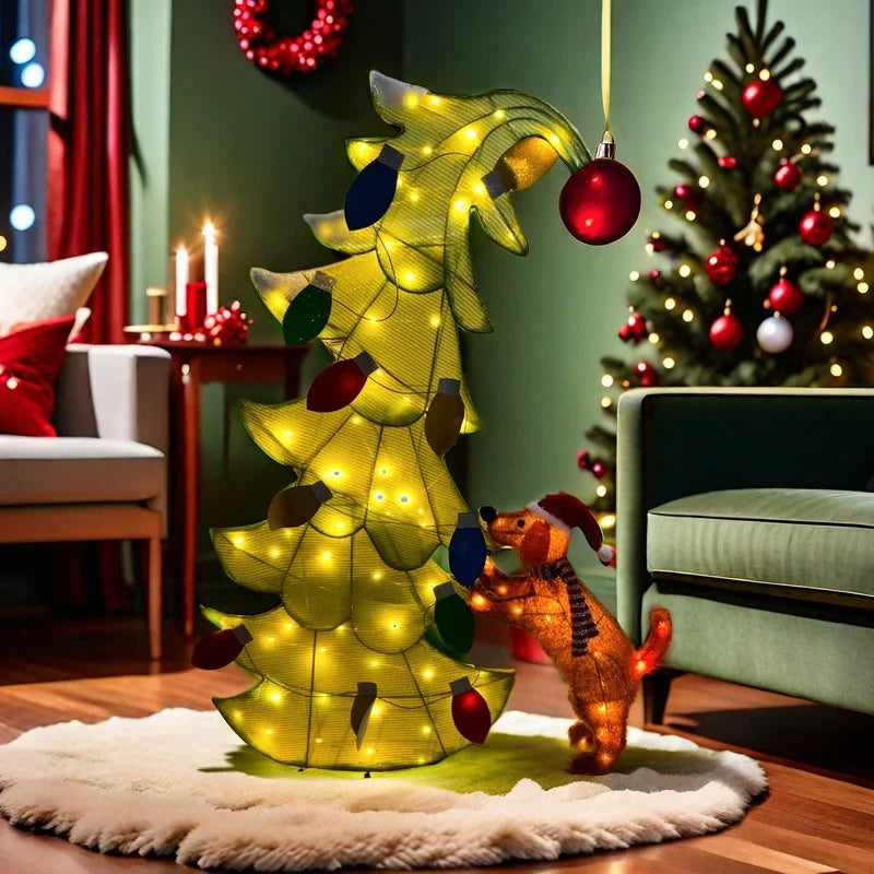Christmas Tree Pre-Lit Colorful Lights Indoor/Outdoor