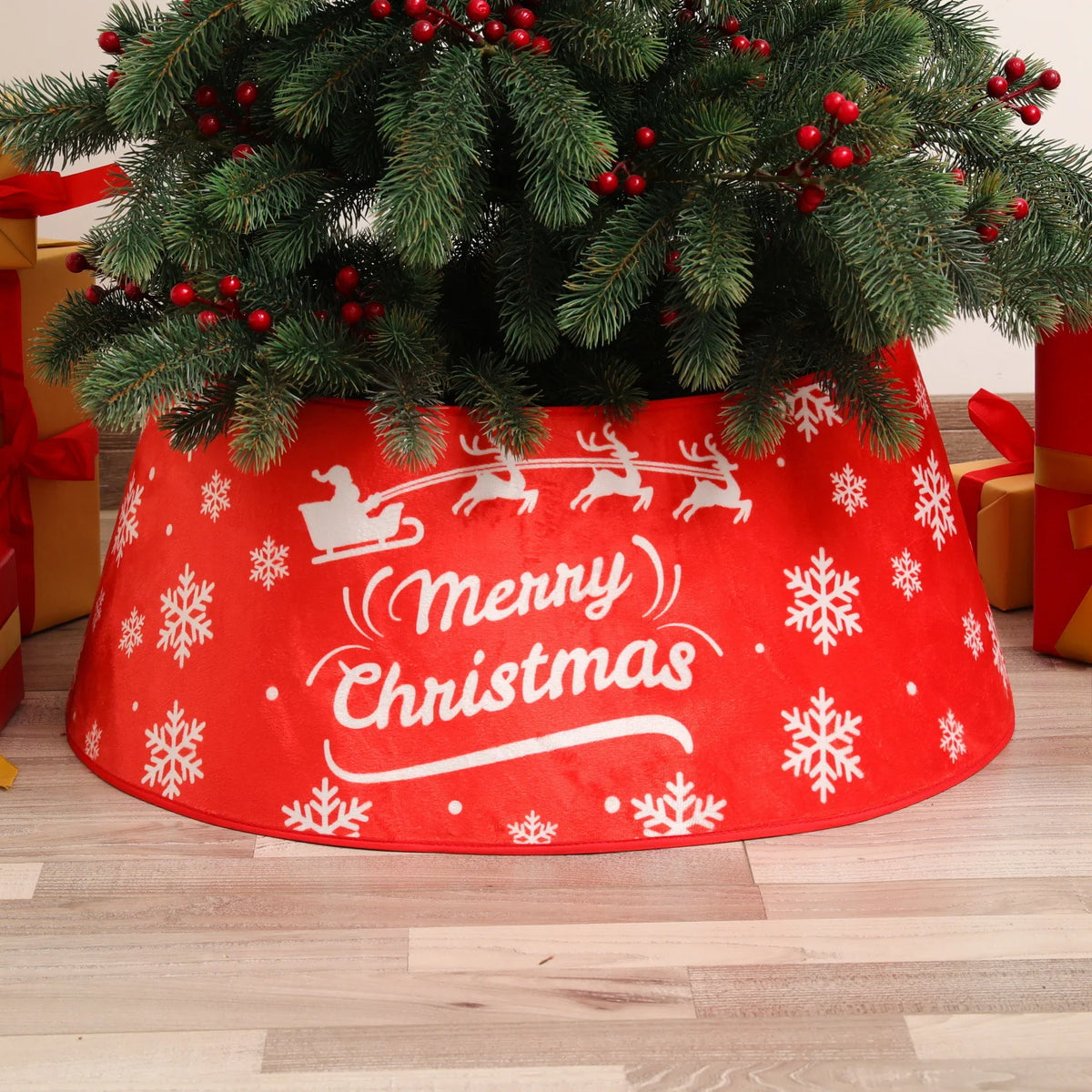 Christmas Tree Skirt Sequin Design Spot Clean Care