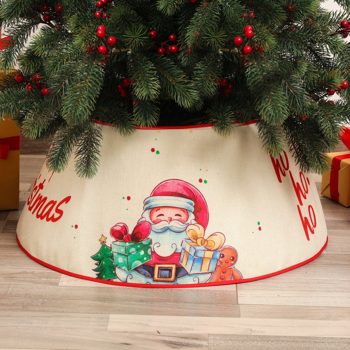Christmas Tree Skirt Sequin Design Spot Clean Care