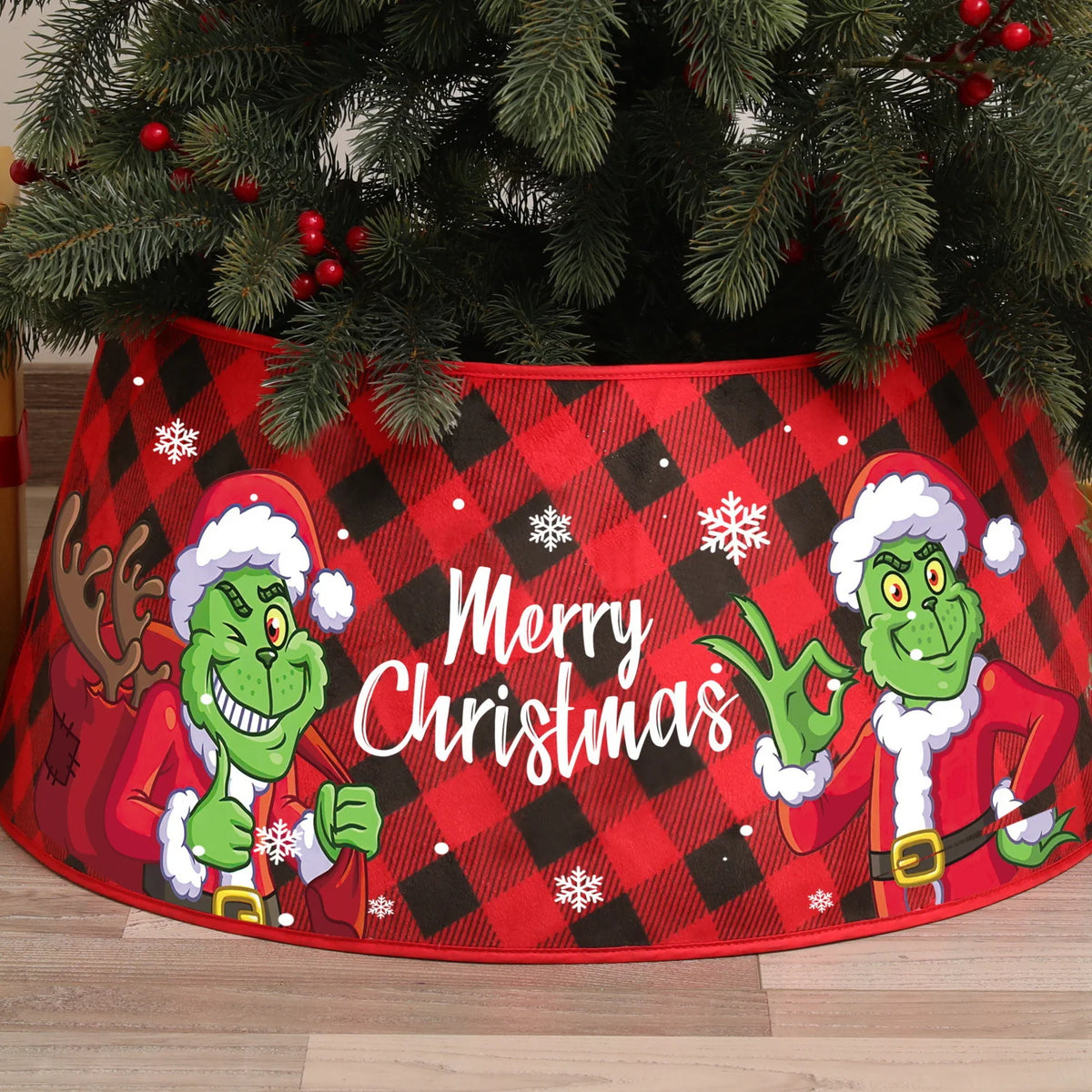 Christmas Tree Skirt Sequin Design Spot Clean Care