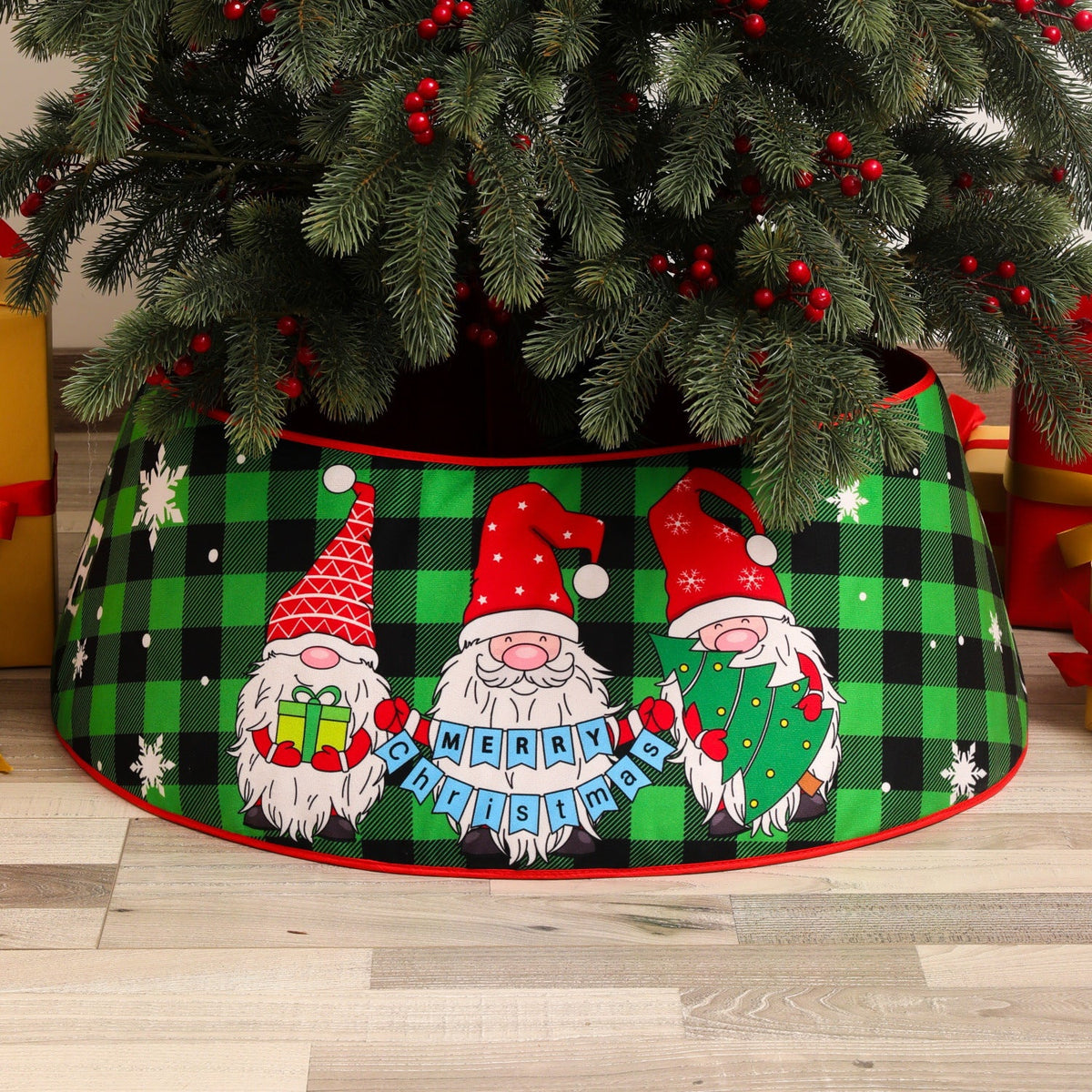 Christmas Tree Skirt Sequin Design Spot Clean Care