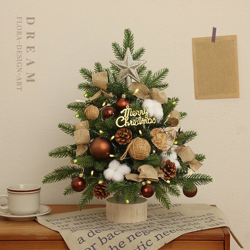 Christmas Tree Tabletop Integrated Lights No Shedding