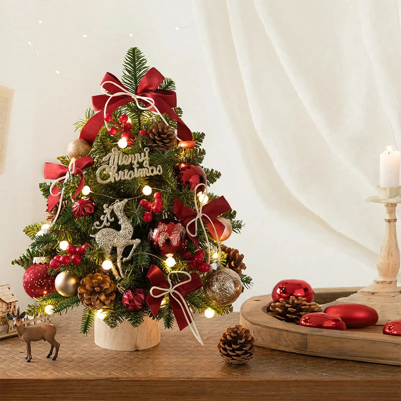 Christmas Tree Tabletop With String Lights Included
