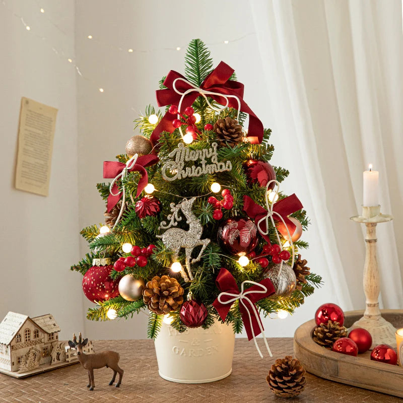 Christmas Tree Tabletop With String Lights Included