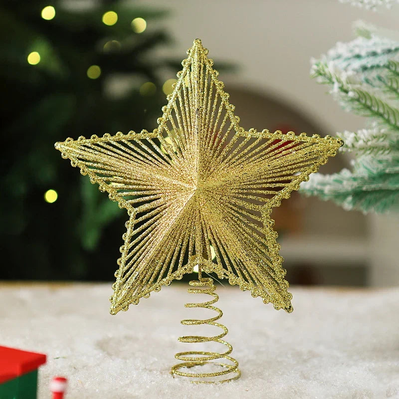 Christmas Tree Topper Sparkling Star Durable Spiral Base