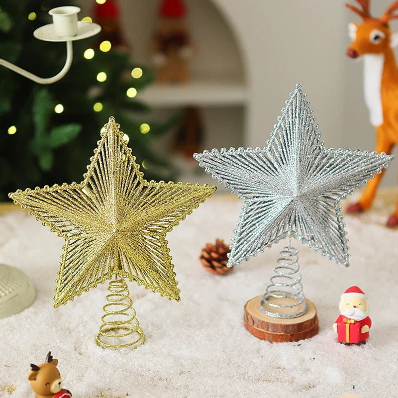 Christmas Tree Topper Sparkling Star Durable Spiral Base