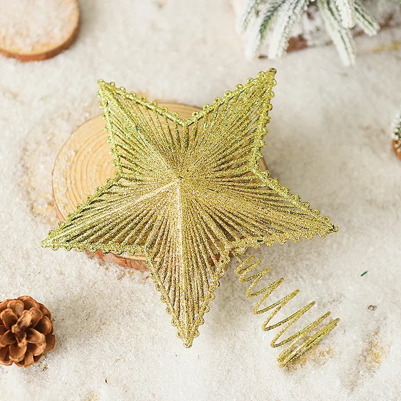 Christmas Tree Topper Sparkling Star Durable Spiral Base