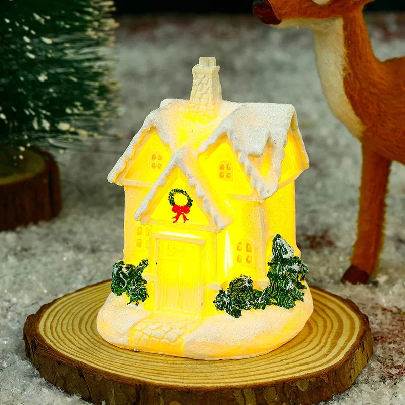 Christmas Village Ceramic With Glitter Finish Integrated LED