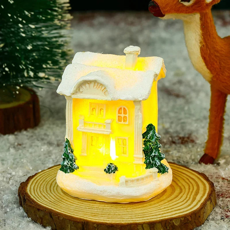 Christmas Village Ceramic With Glitter Finish Integrated LED
