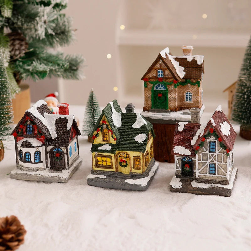 Christmas Village Decoration Built-In Lights Festive Display