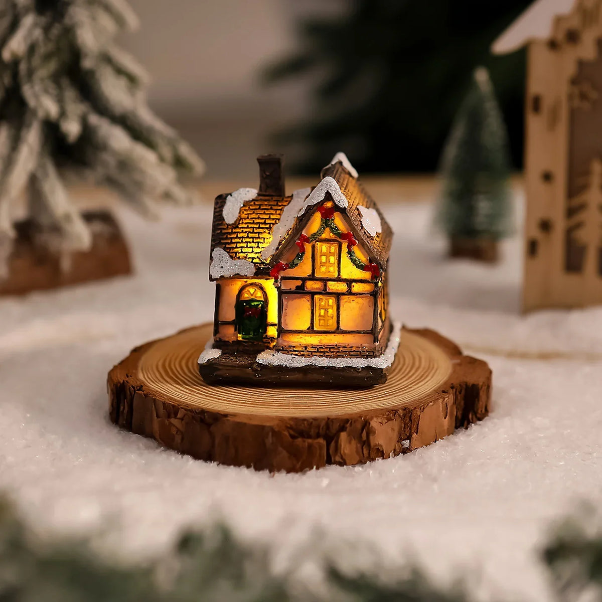Christmas Village House Warm LED Lighting