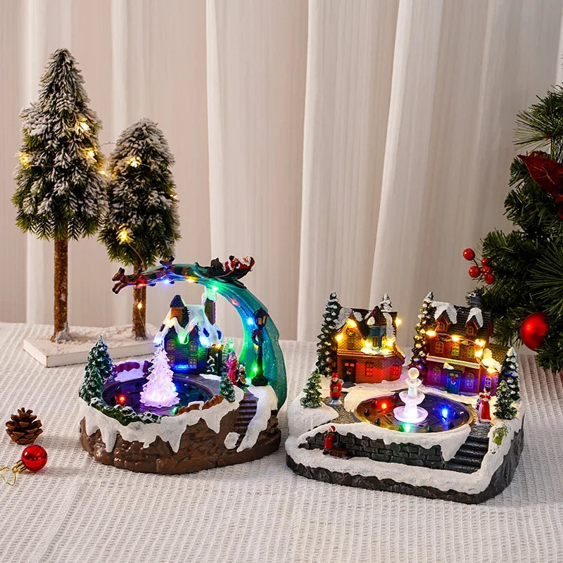 Christmas Village Multicolored LED & Moving Fountain