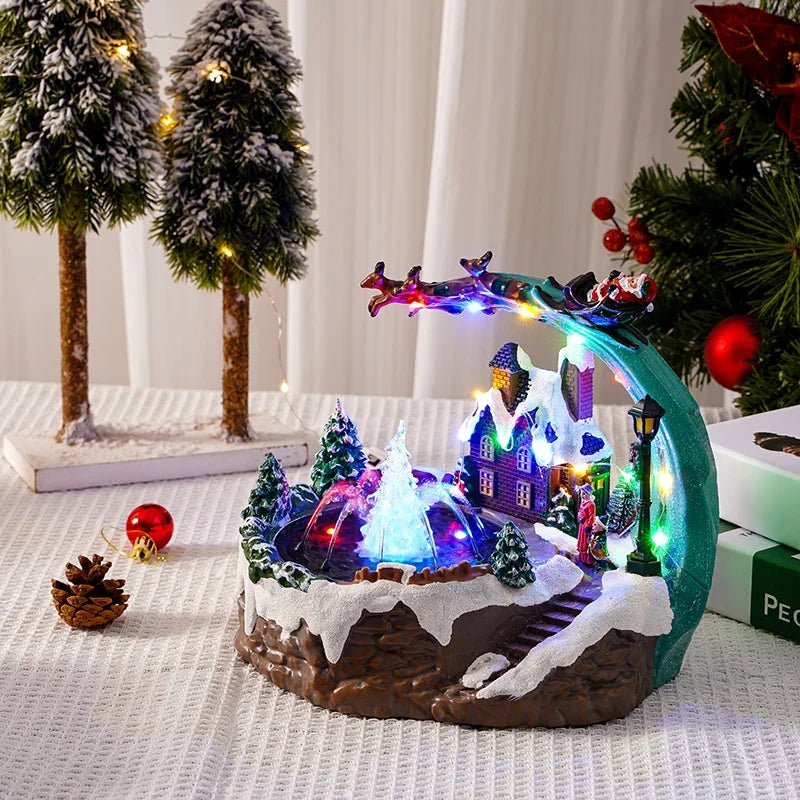 Christmas Village Multicolored LED & Moving Fountain