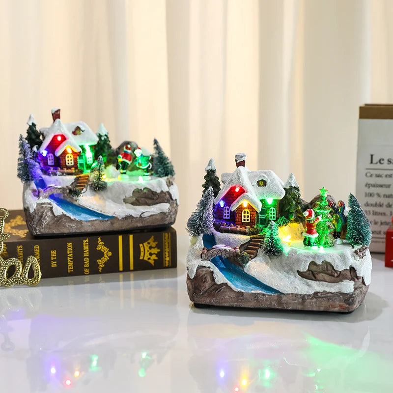 Christmas Village Resin With Built-In LED