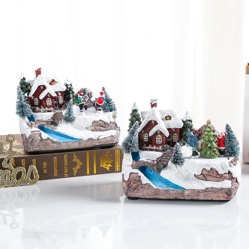Christmas Village Resin With Built-In LED