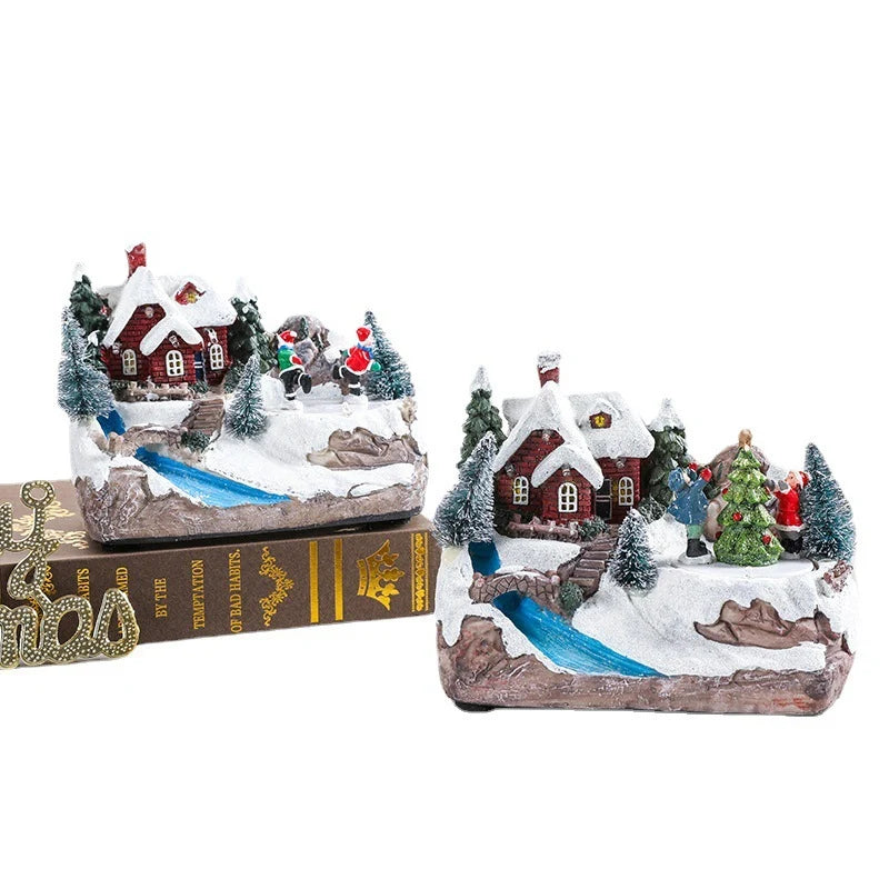 Christmas Village Resin With Built-In LED