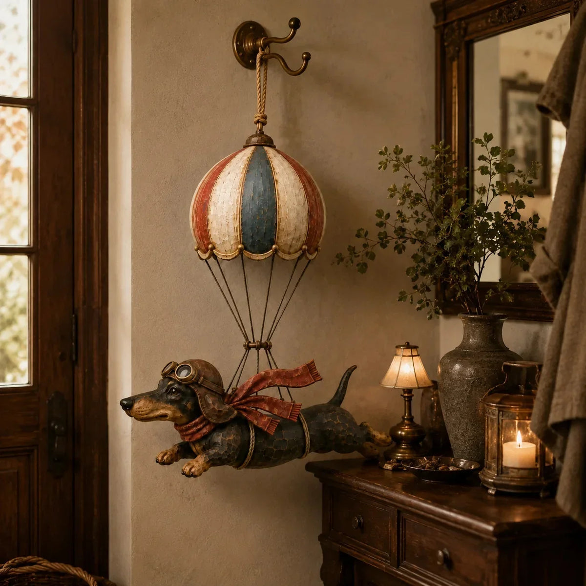 Christmas Wall Lamp Santa Balloon Warm White Easy Wall Mount