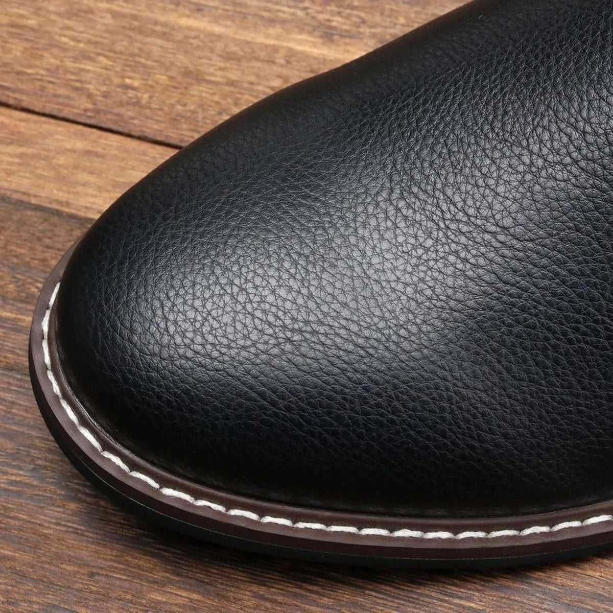 Chukka Boots Pebbled Leather Cushioned Insole & Rubber Sole
