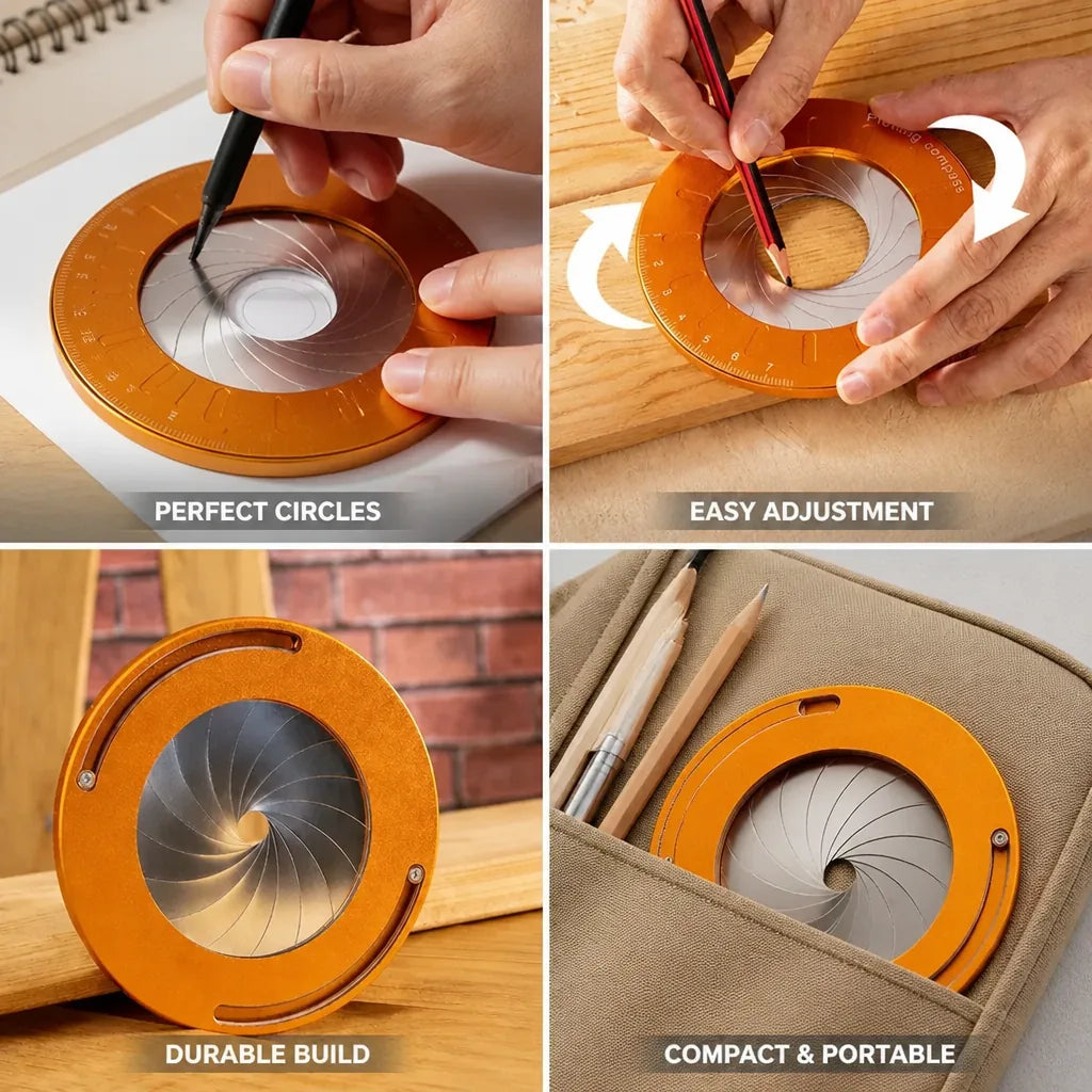 Circle Drawing Tool Adjustable Aluminum & Stainless Steel