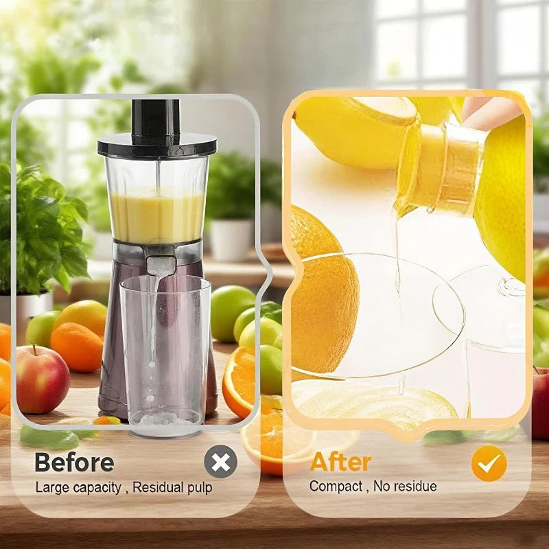 Citrus Juicer Manual Spiral Press Built-In Seed Filter Leak-Proof Lid