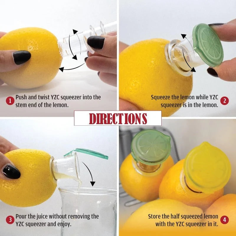 Citrus Juicer Manual Spiral Press Built-In Seed Filter Leak-Proof Lid