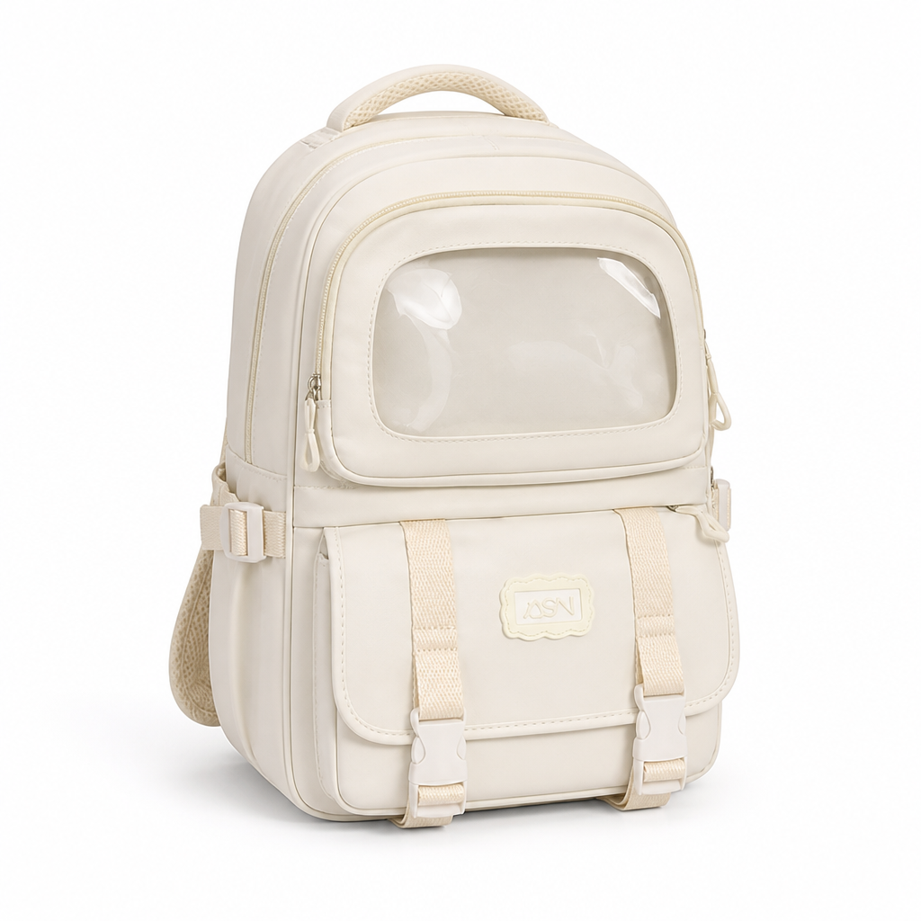 Clear Front Panel & Ergonomic Straps School Backpack