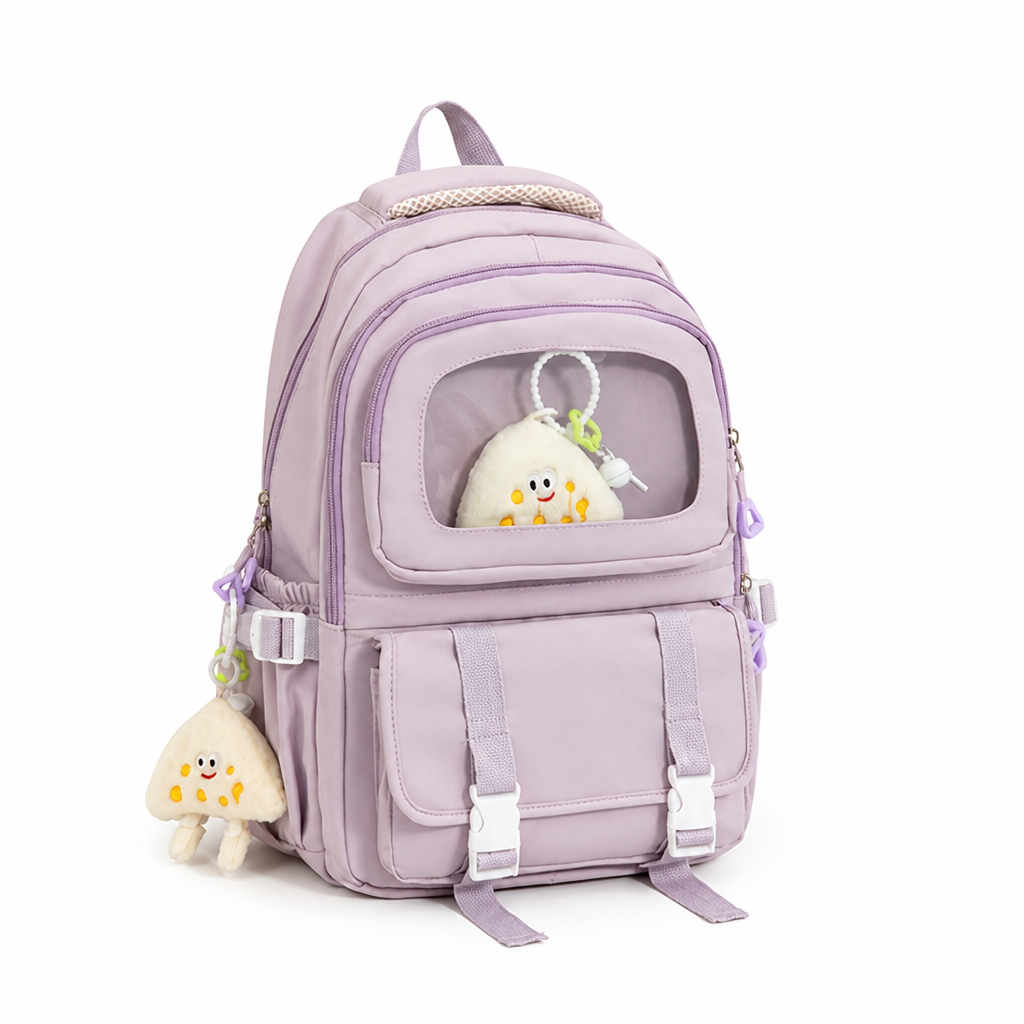 Clear Front Panel & Ergonomic Straps School Backpack