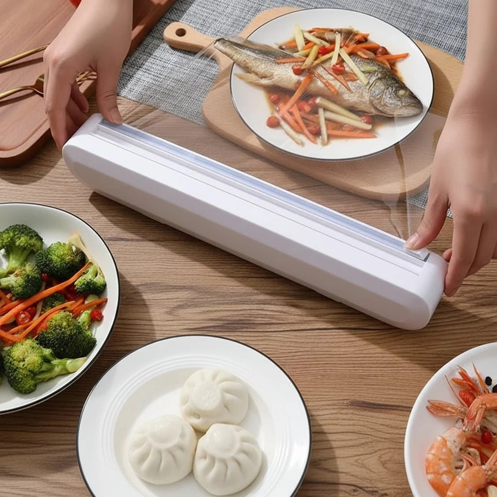 Cling Film Dispenser Integrated Cutter For Film & Foil