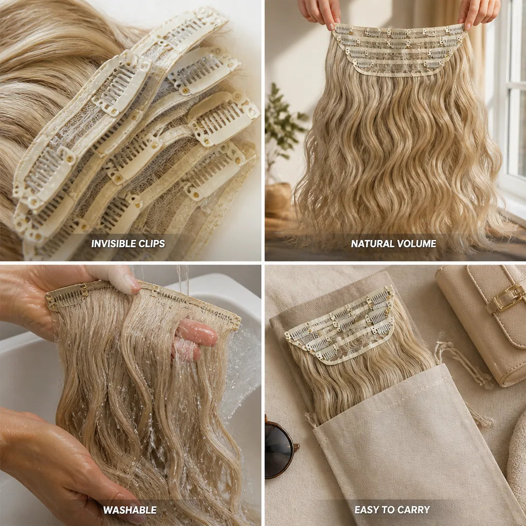 Clip-In Hair Extensions Invisible Snap Clips 50 cm