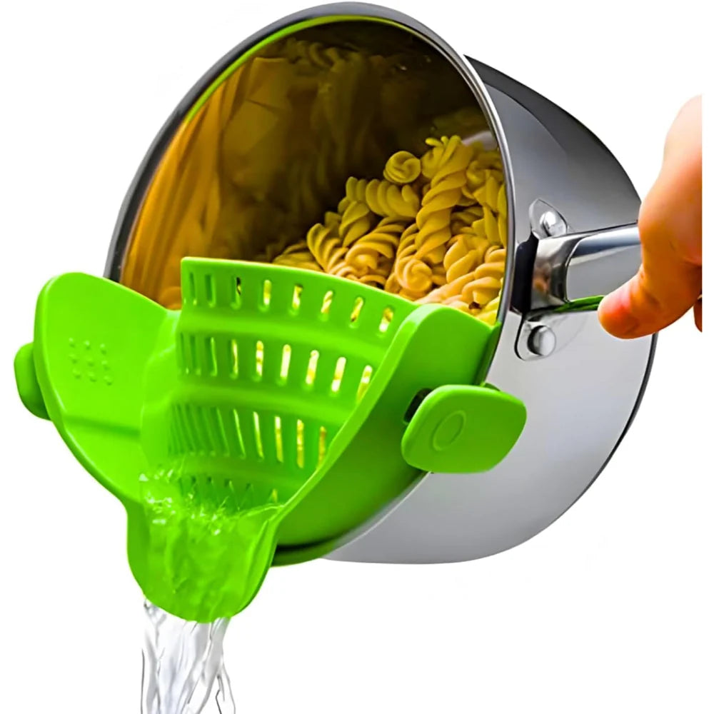 Clip-On Pot Strainer Heat-Resistant Silicone In-Pan Draining
