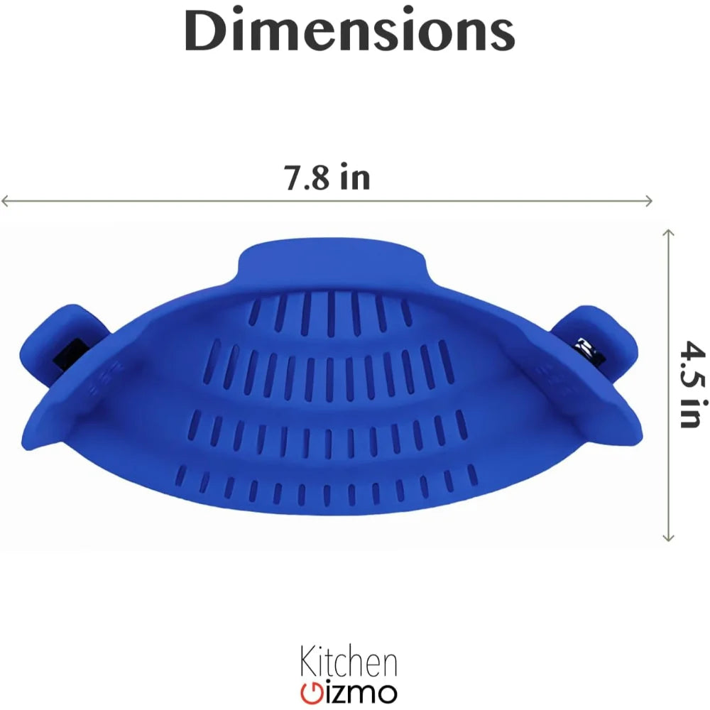 Clip-On Pot Strainer Heat-Resistant Silicone In-Pan Draining