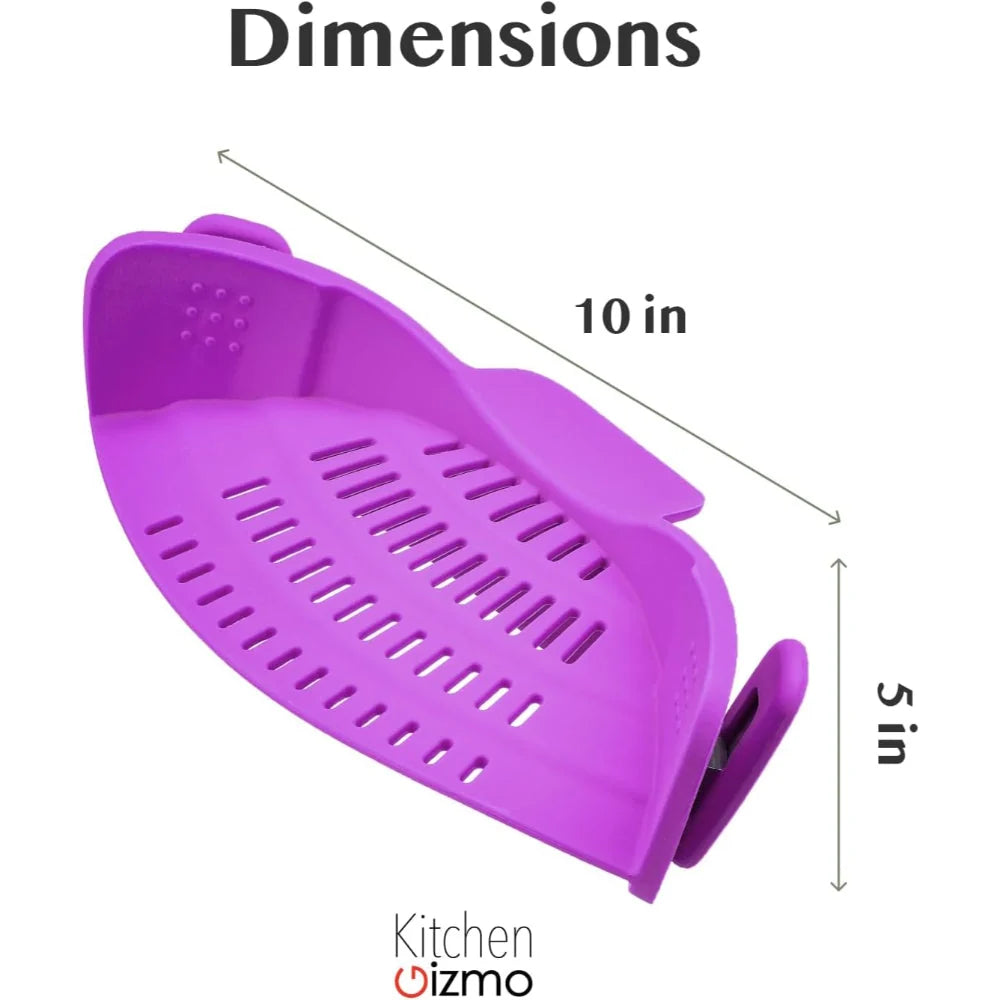 Clip-On Pot Strainer Heat-Resistant Silicone In-Pan Draining