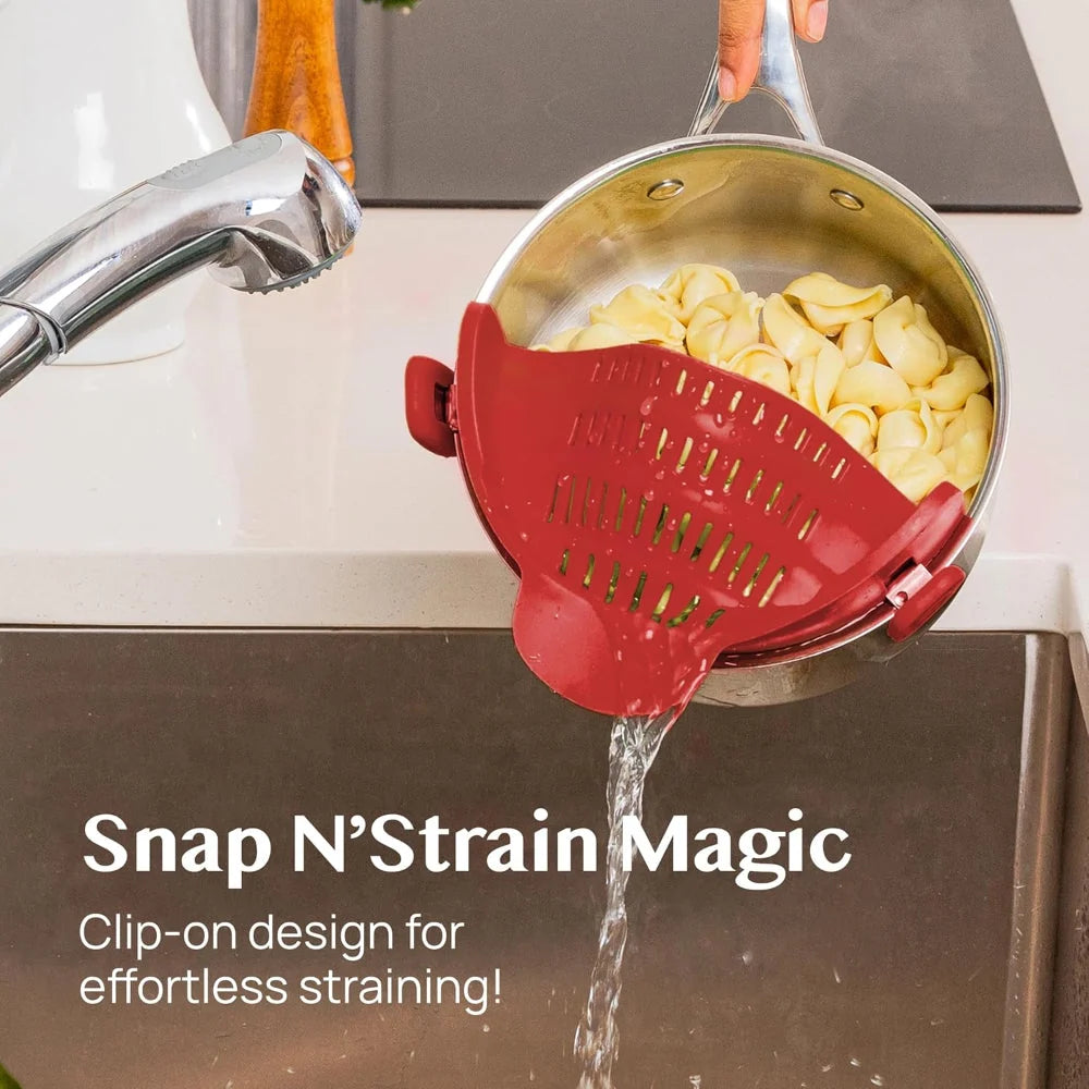 Clip-On Pot Strainer Heat-Resistant Silicone In-Pan Draining