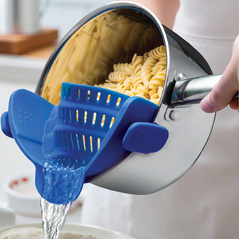 Clip-On Pot Strainer Heat-Resistant Silicone In-Pan Draining