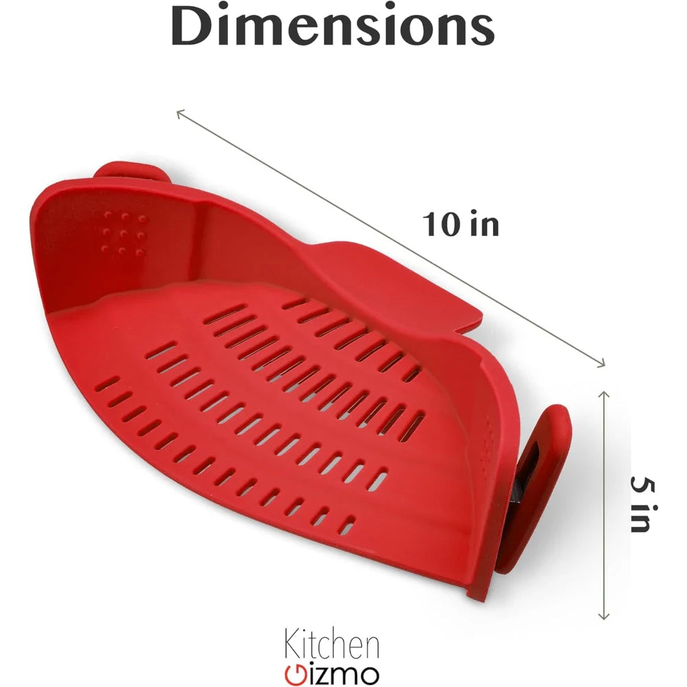 Clip-On Pot Strainer Heat-Resistant Silicone In-Pan Draining
