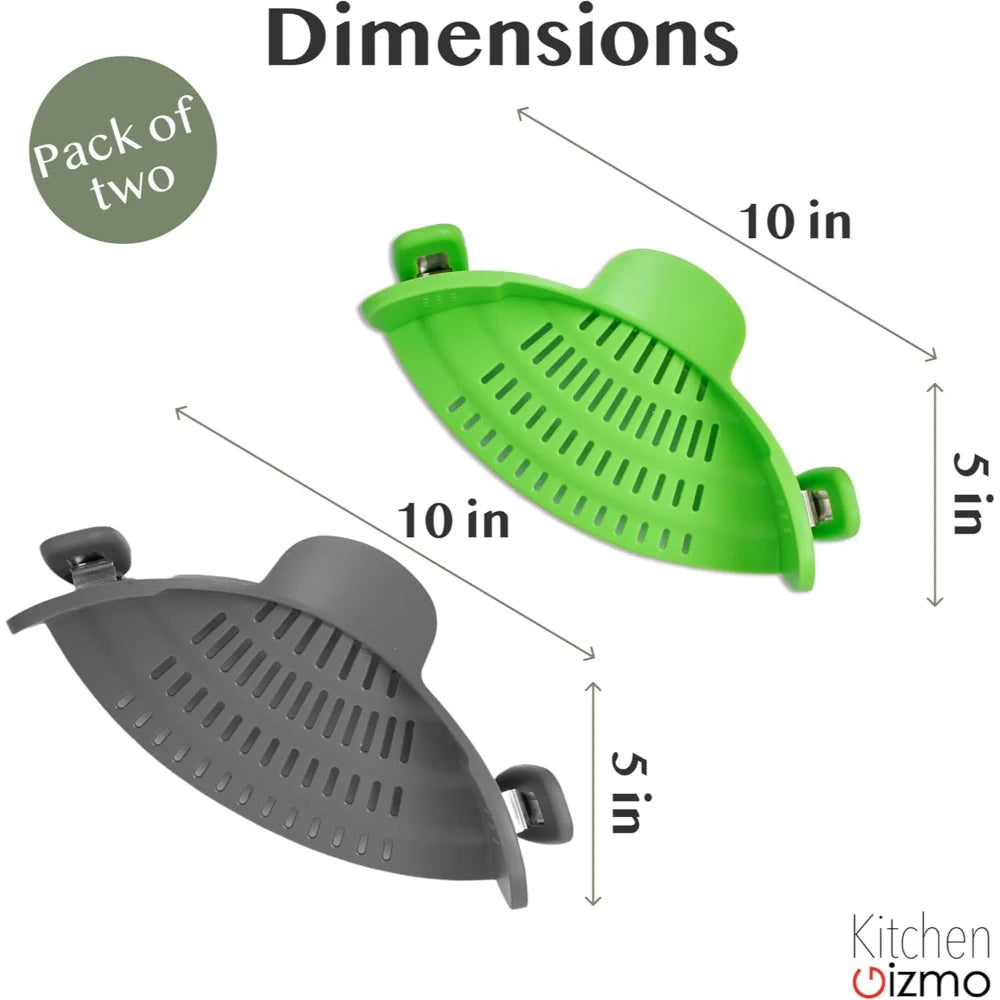 Clip-On Pot Strainer Heat-Resistant Silicone In-Pan Draining