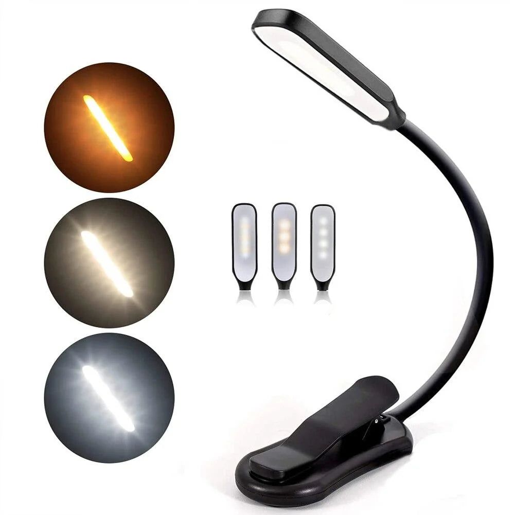 Clip-On Reading Light Adjustable Color Temperature & Dimmable