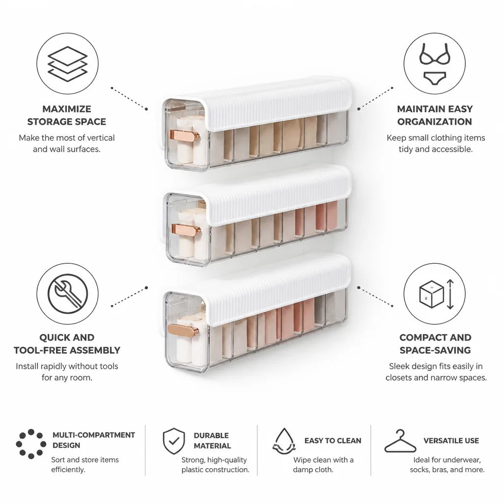 Closet Hanging Organizer Vertical Space-Saving Multi-Compartment