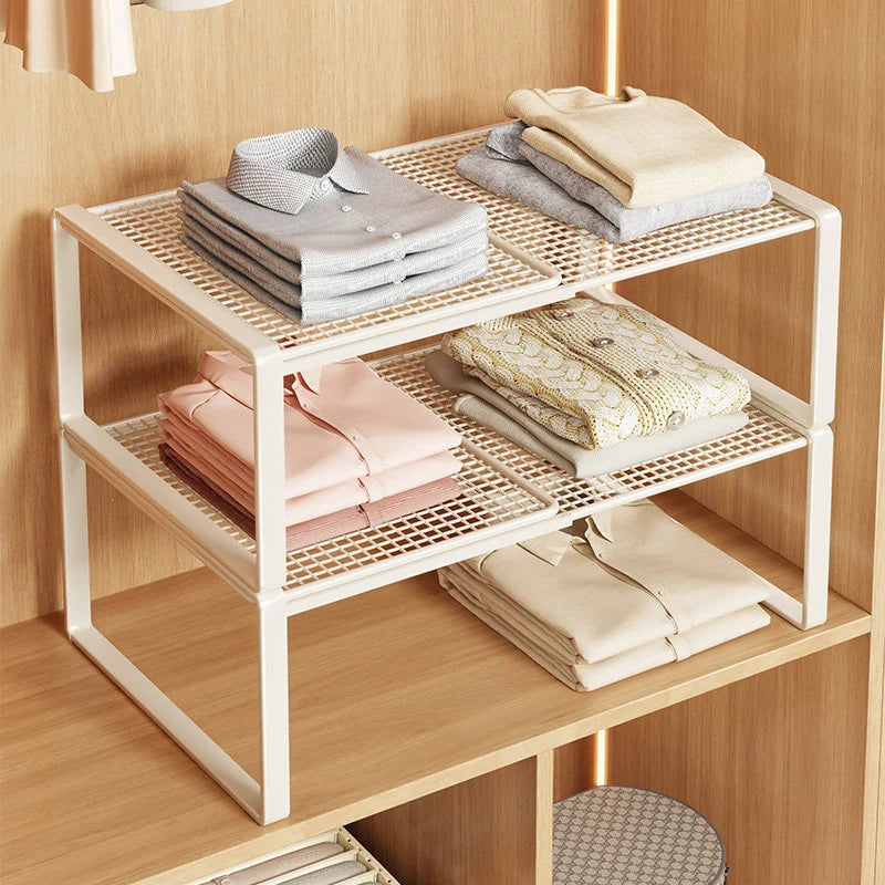 Closet Shelf Riser Expandable Steel Ventilated Grid Surface