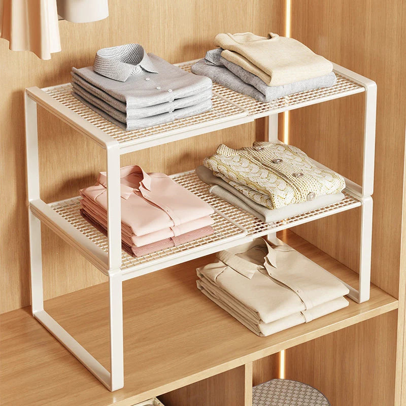 Closet Shelf Riser Expandable Steel Ventilated Grid Surface