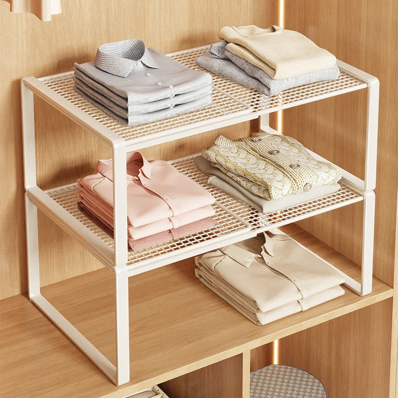 Closet Shelf Riser Expandable Steel Ventilated Grid Surface