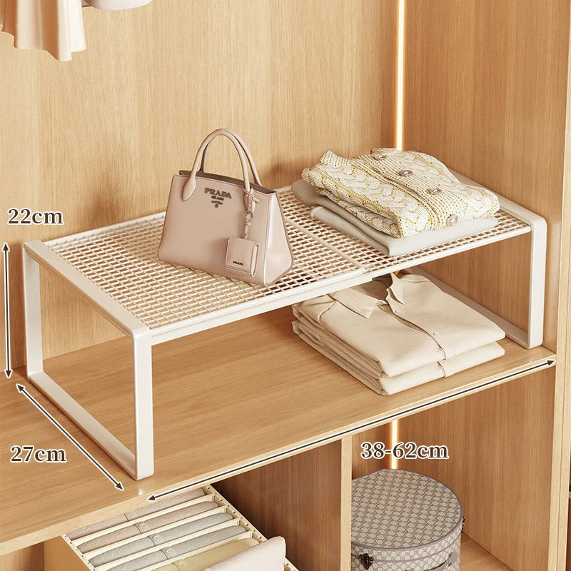 Closet Shelf Riser Expandable Steel Ventilated Grid Surface