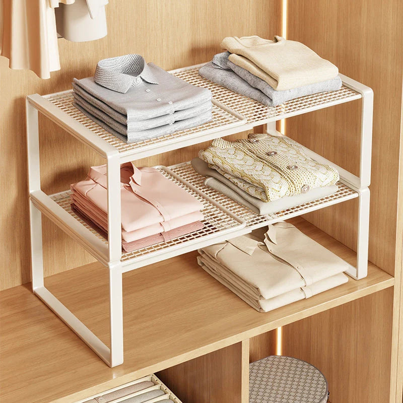 Closet Shelf Riser Expandable Steel Ventilated Grid Surface