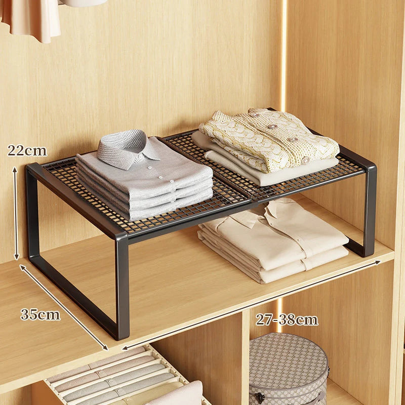 Closet Shelf Riser Expandable Ventilated Steel Mesh