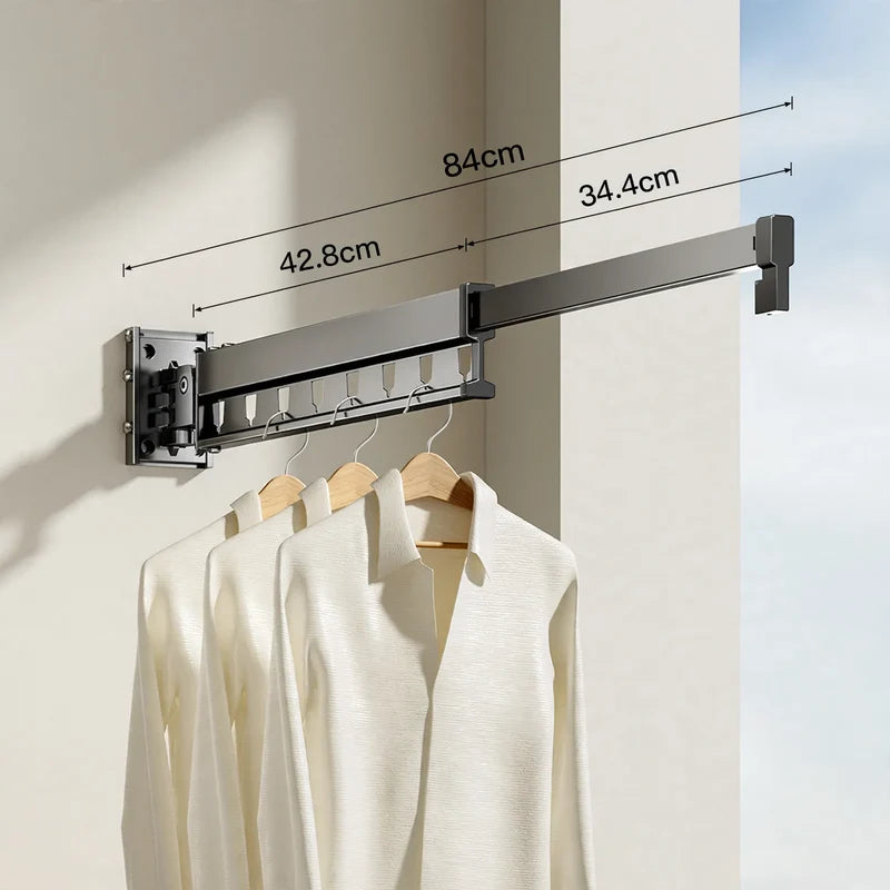 Clothes Drying Rack Wall-Mounted Foldable Aluminum