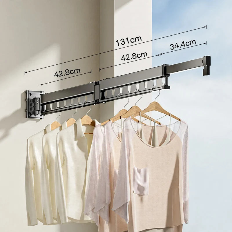 Clothes Drying Rack Wall-Mounted Foldable Aluminum