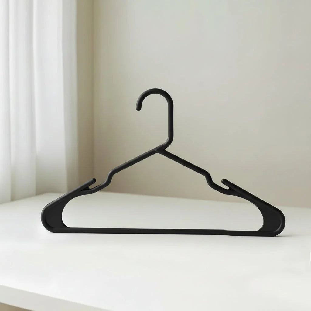 Clothes Hanger Set Slim Heavy-Duty Notched Shoulders Trouser Bar
