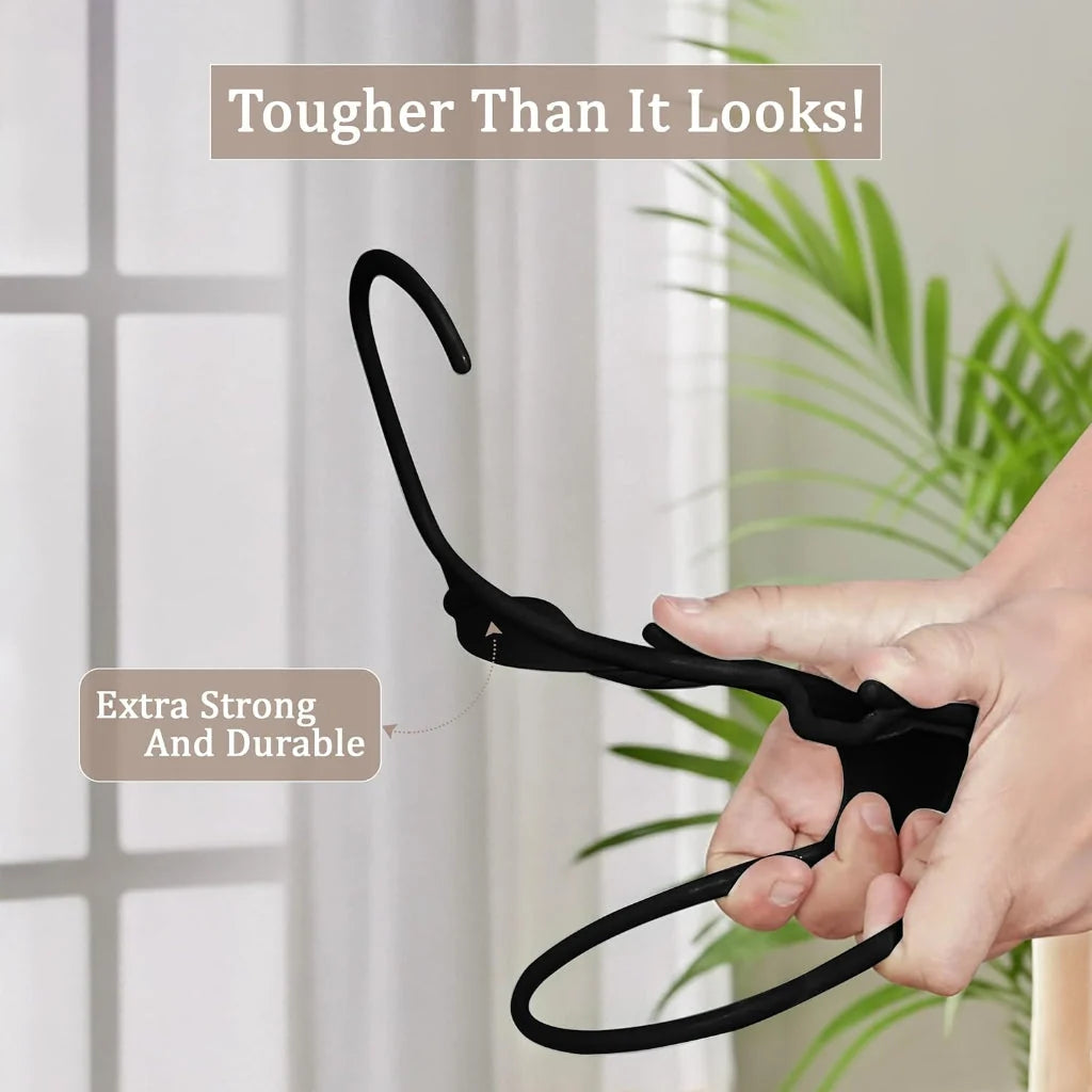 Clothes Hanger Set Slim Heavy-Duty Notched Shoulders Trouser Bar