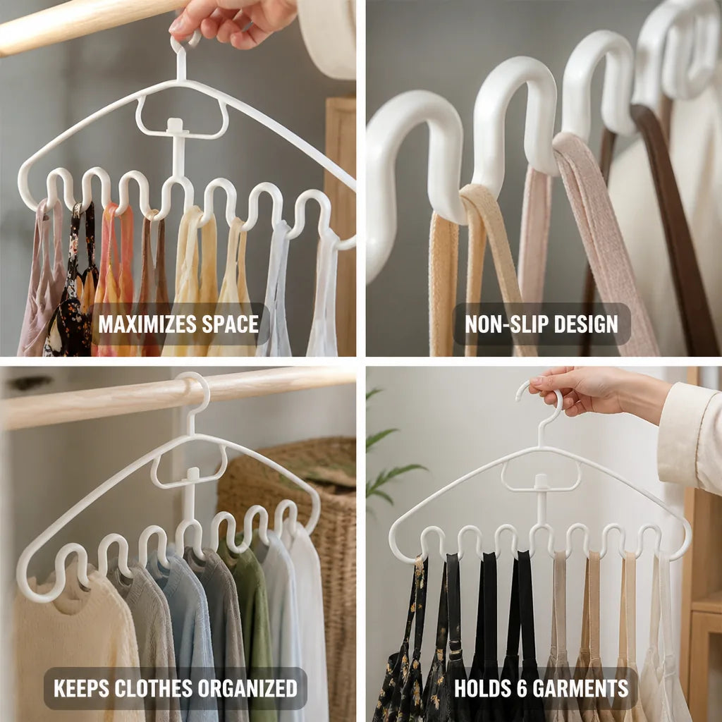 Clothes Hanger Space-Saving Wavy Holds Six
